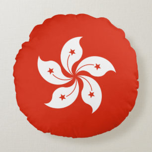 Hong Kong Flag Round Cushion