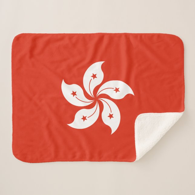 Hong Kong Flag Sherpa Blanket (Front (Horizontal))