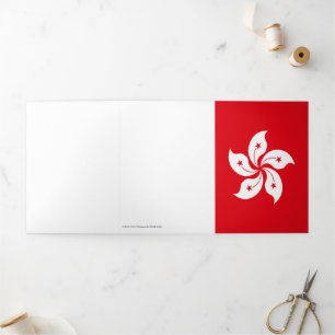Hong Kong flag Tri-Fold Card