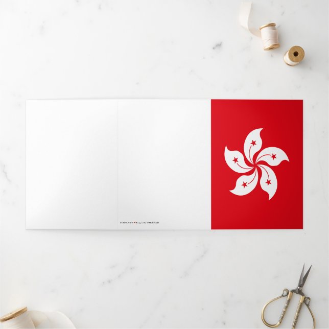 Hong Kong flag Tri-Fold Card (Outside)