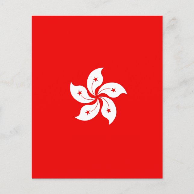 Hong Kong Flag White Orchid on Red Flyer (Front)