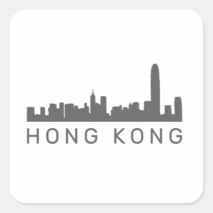 Hong Kong Gift HK Skyline Gift Square Sticker