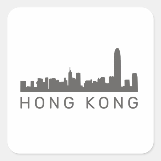 Hong Kong Gift HK Skyline Gift Square Sticker (Front)