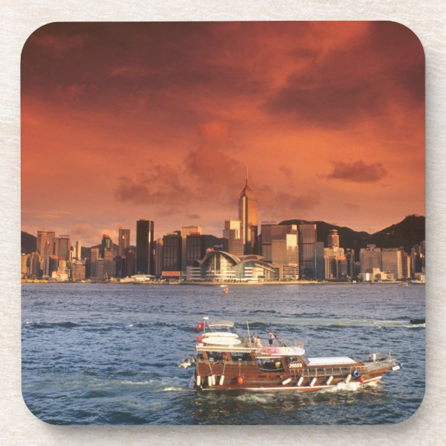 Hong Kong Harbour at Sunset Coaster (Front)