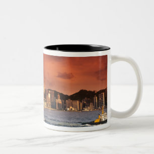 Hong Kong Harbour at Sunset Two-Tone Coffee Mug