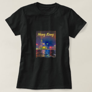 Hong Kong Harbour city lights travel T-Shirt