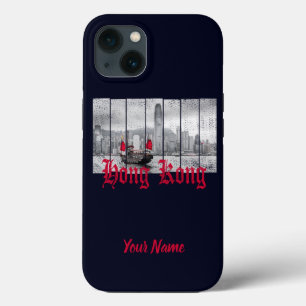 Hong Kong harbour skyline vintage china souvenir iPhone 13 Case