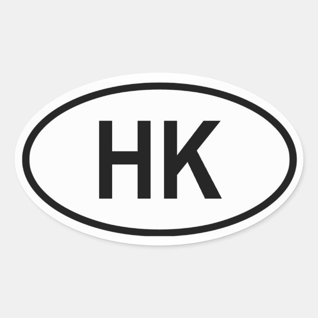 Hong Kong "HK" Oval Sticker (Front)