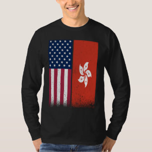 Hong Kong  Hong Kong American Flags Proud USA Hong T-Shirt