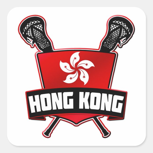 Hong Kong Lacrosse Square Sticker (Front)