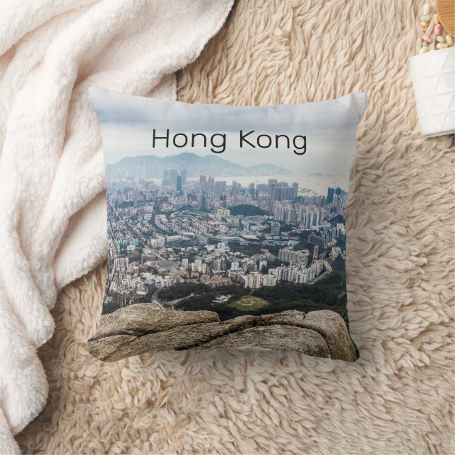 Hong Kong Lion Rock Hill Skyline Panorama Souvenir Cushion (Blanket)