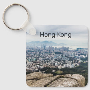 Hong Kong Lion Rock Hill Skyline Panorama Souvenir Key Ring