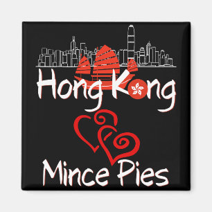 Hong Kong Loves Mince Pies Cityscape Magnet