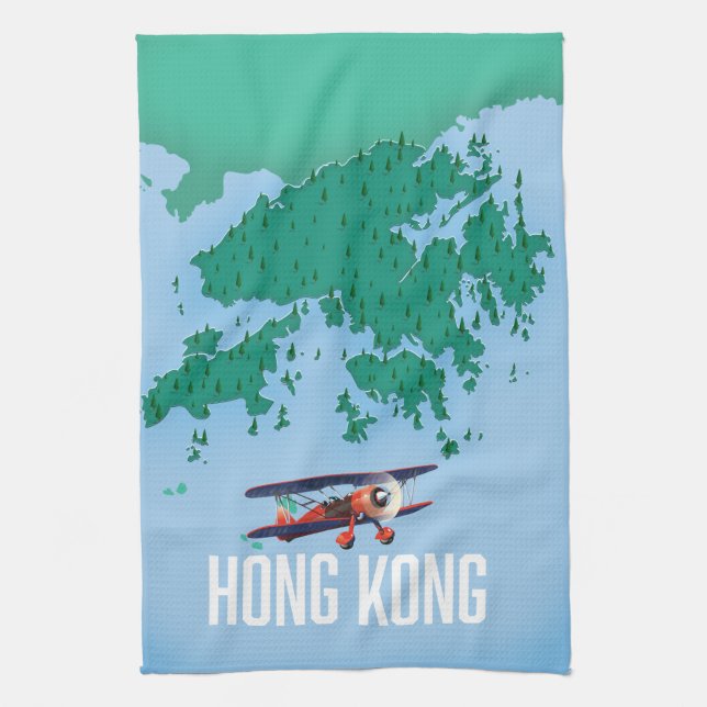 Hong Kong Map Tea Towel (Vertical)