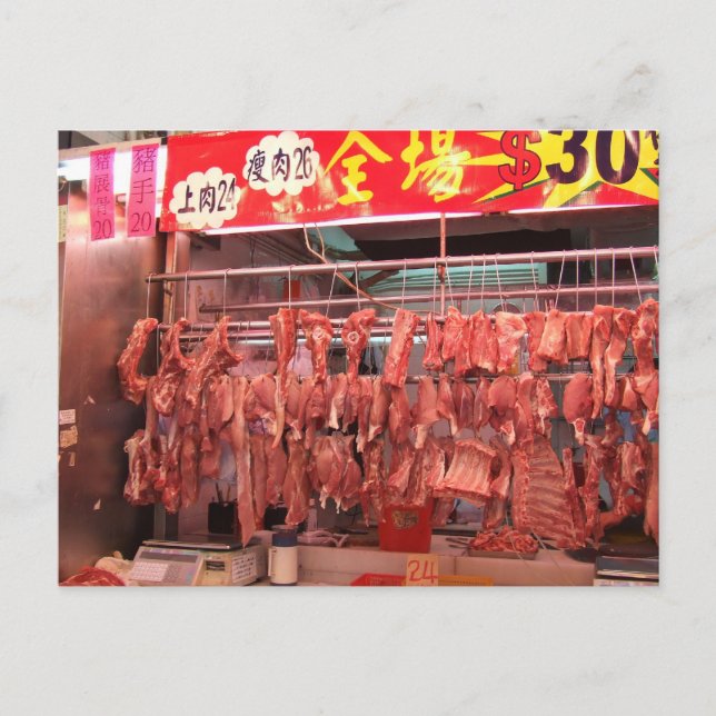 Hong Kong Meat Market Postcard (Front)