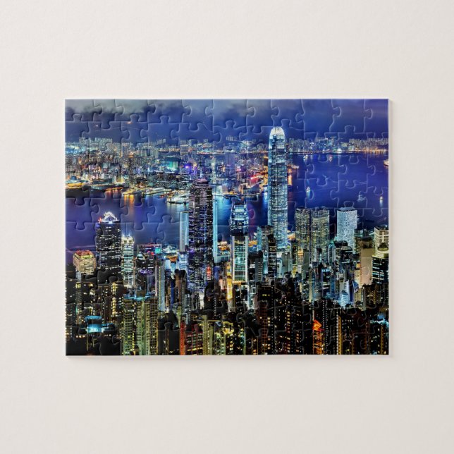 Hong Kong night skyline Jigsaw Puzzle (Horizontal)