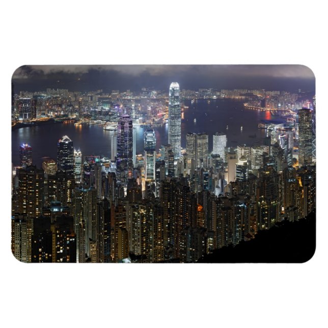 Hong Kong Night Skyline Magnet (Horizontal)