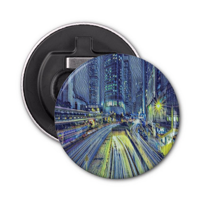 Hong Kong night time Bottle Opener (Front)