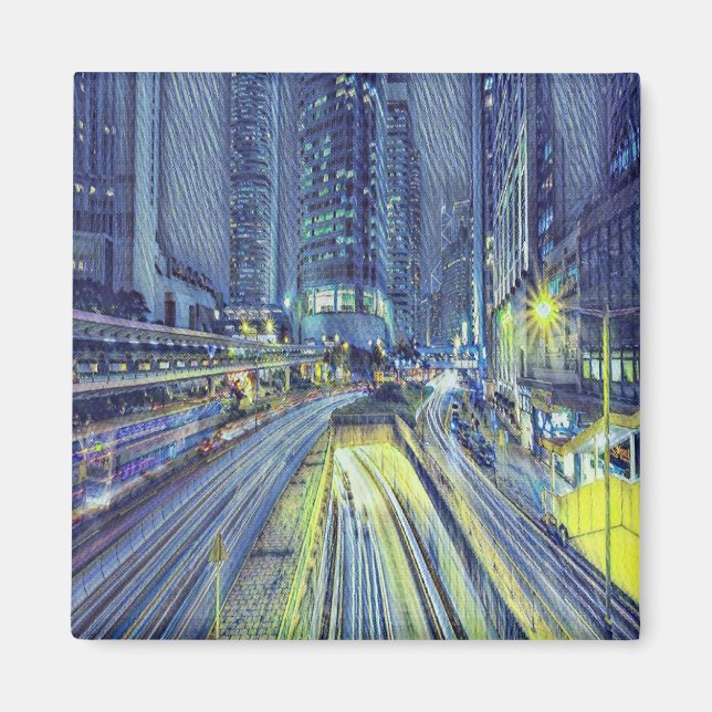 Hong Kong night time Magnet (Front)