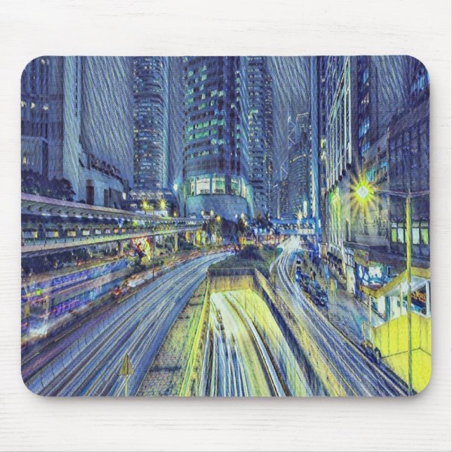 Hong Kong night time Mouse Mat (Front)