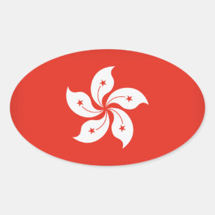 Hong Kong Oval Sticker
