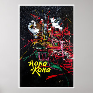 Hong Kong Painting China Travel Poster Art Asian
