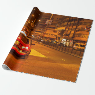 Hong Kong quiet nigh street travel scene at Mong k Wrapping Paper