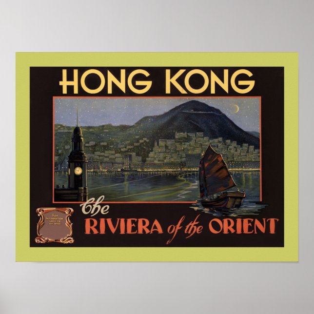 Hong Kong ~ Riviera of the Orient Poster (Front)