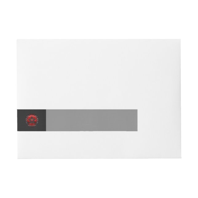 Hong Kong Ruby Medallion on Carbon Fibre Print Wraparound Address Label (Front)