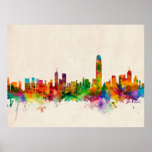 Hong Kong Skyline Cityscape Poster