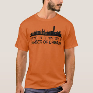 Hong Kong Skyline Gps Coordinates Capital City 1 T-Shirt