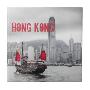 Hong Kong Skyline Panorama Fine Art gift Tile