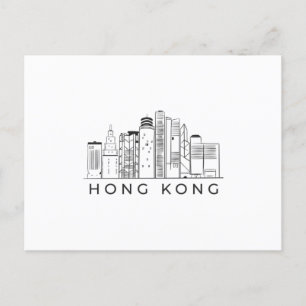 Hong kong skyline postcard