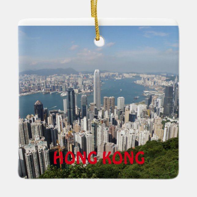 Hong Kong Square Christmas Ornament (Front)