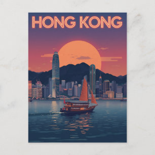 Hong Kong Sunset Postcard