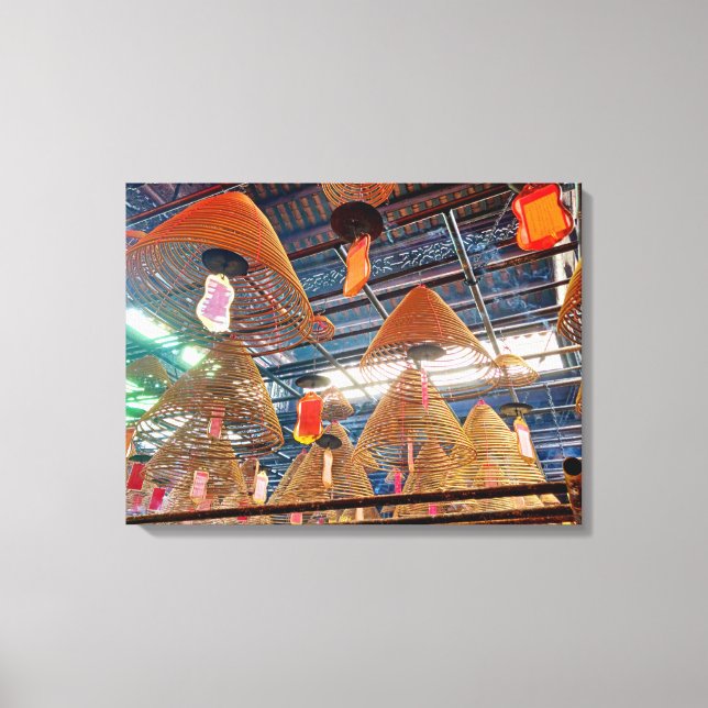 Hong Kong temple incense coils canvas print (Front)