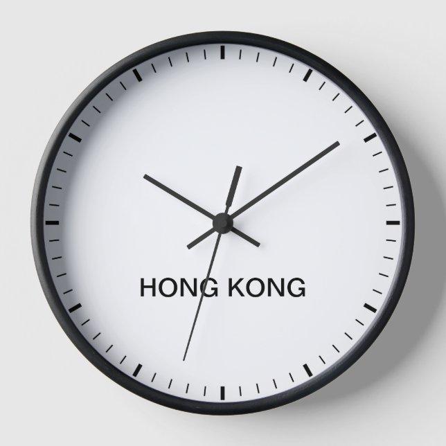 Hong Kong Time Zone Newsroom Style Clock (Front)