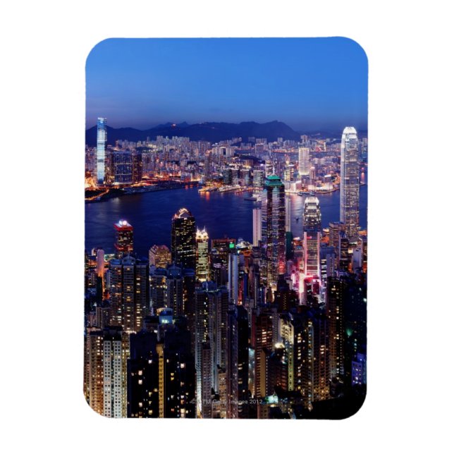 Hong Kong Victoria Harbour at Night Magnet (Vertical)