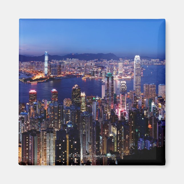 Hong Kong Victoria Harbour at Night Magnet (Front)