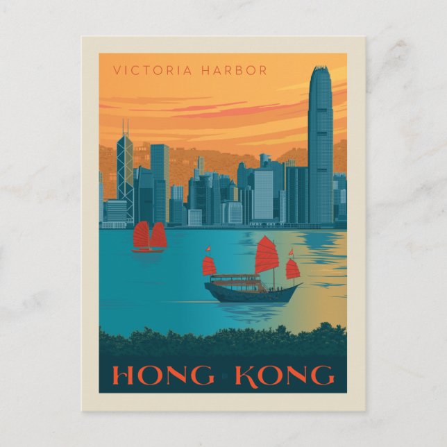 Hong Kong | Victoria Harbour Postcard (Front)