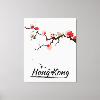 Hong Kong Vintage Travel Art Canvas Print