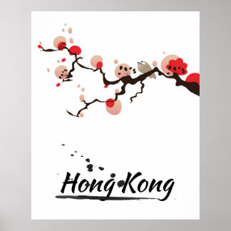 Hong Kong Vintage Travel Art Poster