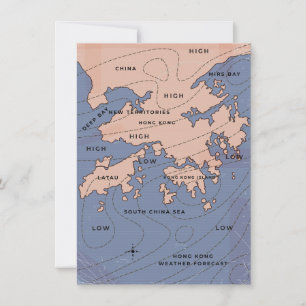 Hong Kong Vintage Weather Map
