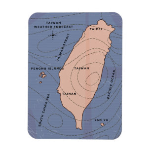 Hong Kong Vintage Weather Map Magnet