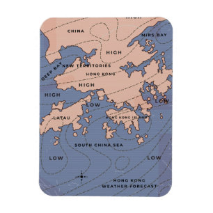 Hong Kong Vintage Weather Map Magnet