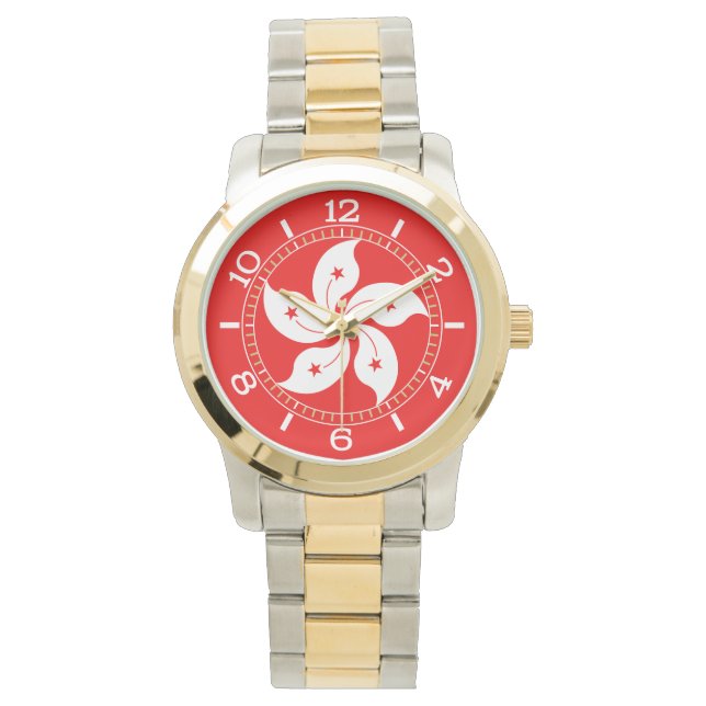 Hong Kong White Orchid Symbol Dial Watch (Front)