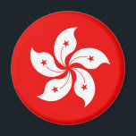 Hong Kong White Orchid Symbol Magnet<br><div class="desc">A Hong Kong flag white orchid flower symbol on fire red offered on this fine custom gift to make for yourself or for someone special on your list.</div>