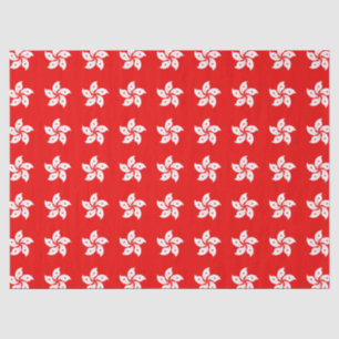 Hong Kong White Orchid Symbol on Red Tissue Paper