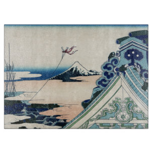 Honganji Temple Vista of Mt. Fuji Japanese Woodcut Cutting Board