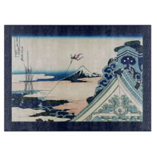 Honganji Temple Vista of Mt. Fuji Japanese Woodcut Cutting Board